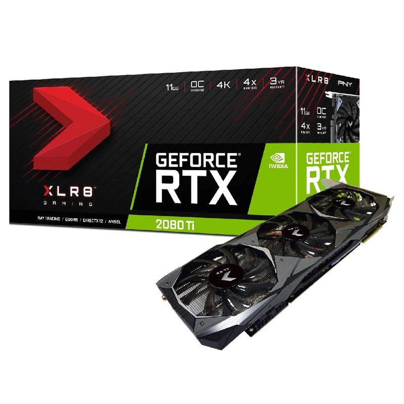 PNY GeForce RTX 2080 Ti XLR8 Gaming OC 11GB GDDR6 PCI-E Gen 4x4 - Graphics Card - كرت الشاشة